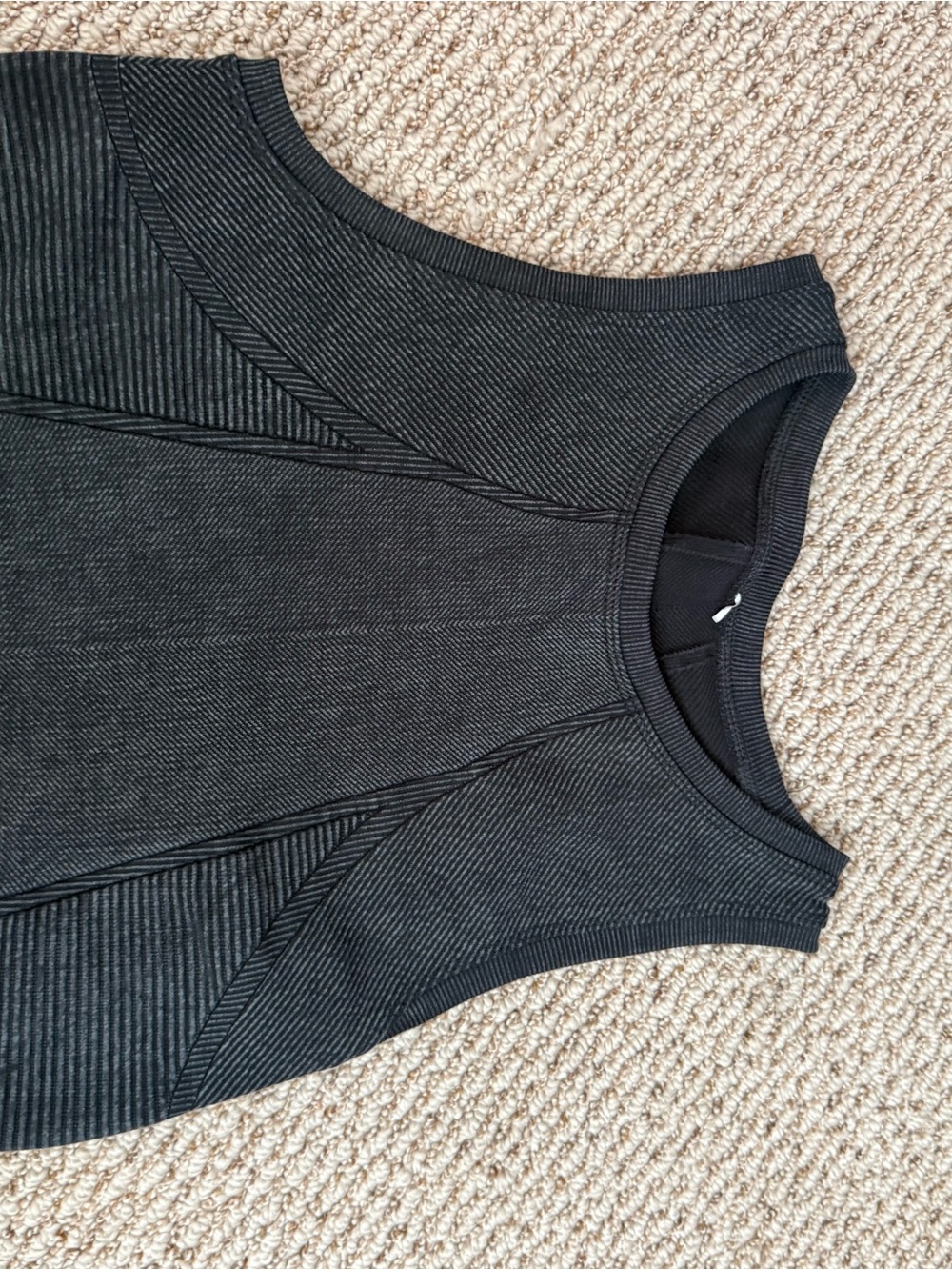 Athleta Black Ribbed Sleeveless Tank